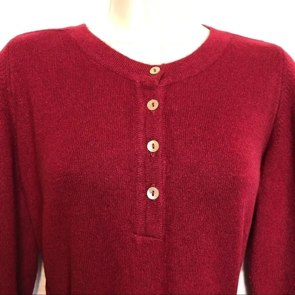VINTAGE  100% Cashmere Dress Orvis by Jacques deLoux in Cranberry Women’s Small - Picture 2 of 10